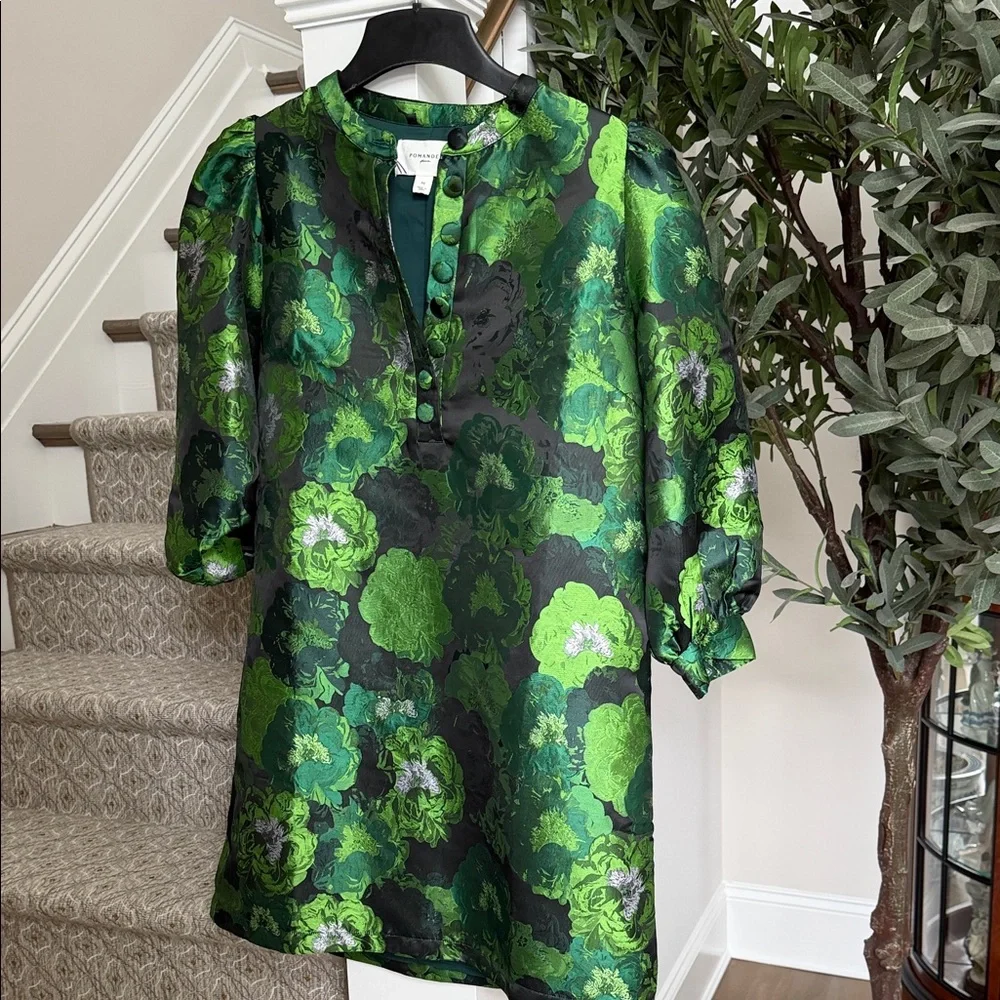 Tuckernuck Pomander Place Green Jaquard Samantha Dress - Picture 4 of 6